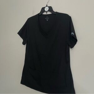 Med Couture Black V‑Neck Short Sleeve Scrub Top Size Medium-Healthcare